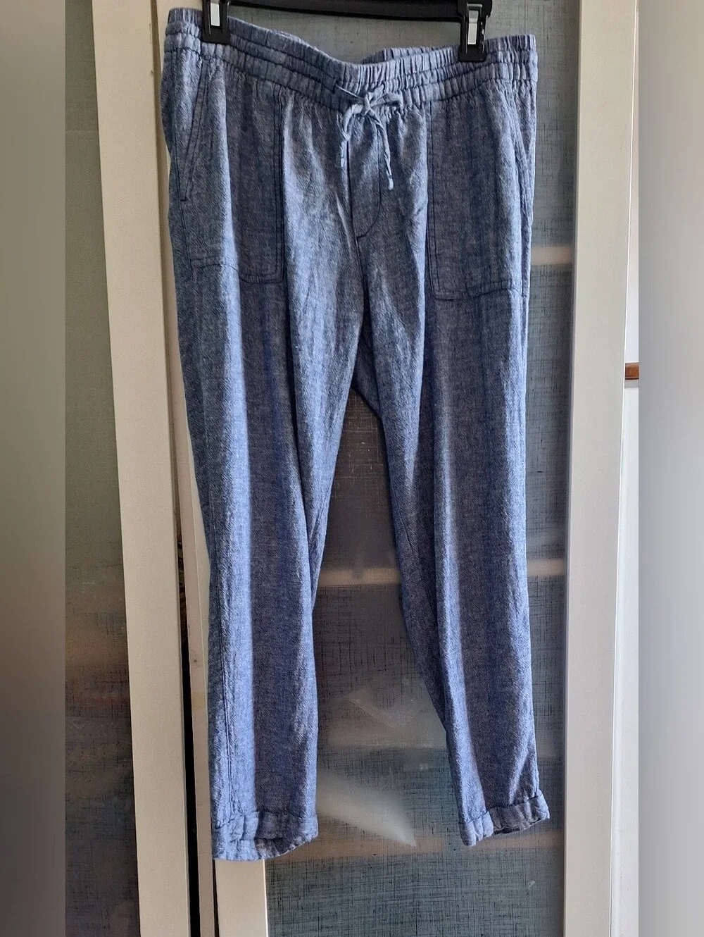 Old Navy M Linen Blend Pans Chambray Blue
